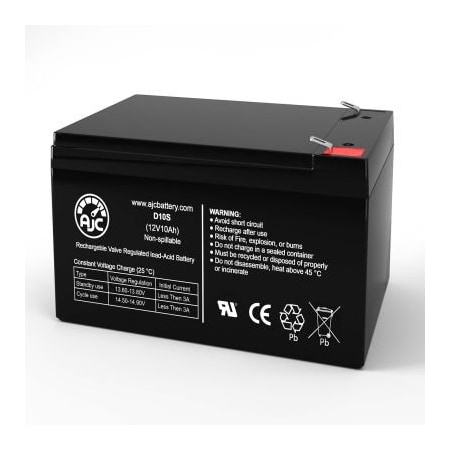 AJC Panasonic LCR10PF Sealed Lead Acid Replacement Battery 10Ah, 12V, F2